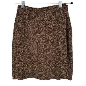Vintage Banana Republic Womens Wrap Pencil Skirt Size 6 Brown Y2K Preppy 90s